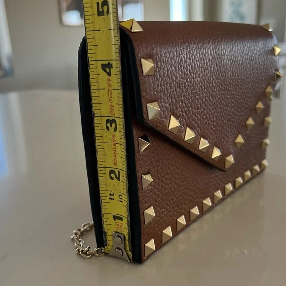 Valentino Garavani Rockstud Pebbled Leather Shoulder Bag / Crossbody / Clutch - Picture 14 of 16